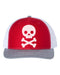Skull Hat, Skull And Bones, Skull Trucker Hat, Baseball Cap, Bones, Skull Lover, Adjustable, 10 Different Colors!, Pirate Hat, White Text - Chase Me Tees LLC