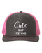 Cute But Psycho, Psycho Hat, Funny Hats, Snapback, Trucker Cap, Gift For Her, Adjustable, 10 Different Colors!, Women's Hat, White Text - Chase Me Tees LLC