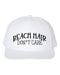 Beach Hair Don't Care, Beach Hat, Trucker Hat, Beach Snapback, Vacation Hat, Beach Trucker Hat, Beach Apparel, Adjustable, Vacay, White Text - Chase Me Tees LLC