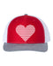 Heart Hat, Striped Heart, Trucker Hat, Heart Cap, Adjustable, Women's Trucker Hat, Kids Heart Hat, Heart Snapback, 10 Colors!, White Text - Chase Me Tees LLC