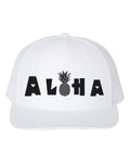Aloha Hat, Aloha Pineapple, Pineapple Hat, Hawaiian Hat, Pineapple Snapback, Trucker Hat, Vacation Hat, 10 Different Colors, White Text - Chase Me Tees LLC