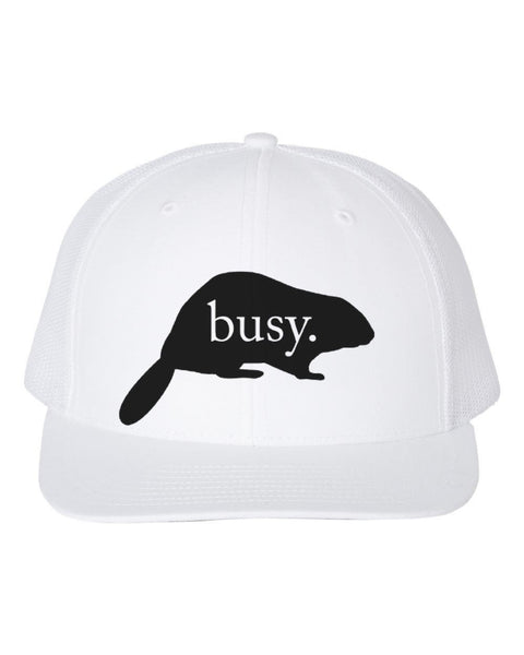 Beaver Hat, Busy Beaver, Trucker Hat, Beaver Apparel, Adjustable, 10 Different Colors!, Beaver Cap, Beaver Lover, Snapback Hats, Black Text - Chase Me Tees LLC