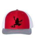 Frog Hat, Frog, Frog Lover, Trucker Hat, Gift For Frog Lover, Frogs, Frop Apparel, 10 Different Colors, Adjustable, Amphibian, Black Text - Chase Me Tees LLC