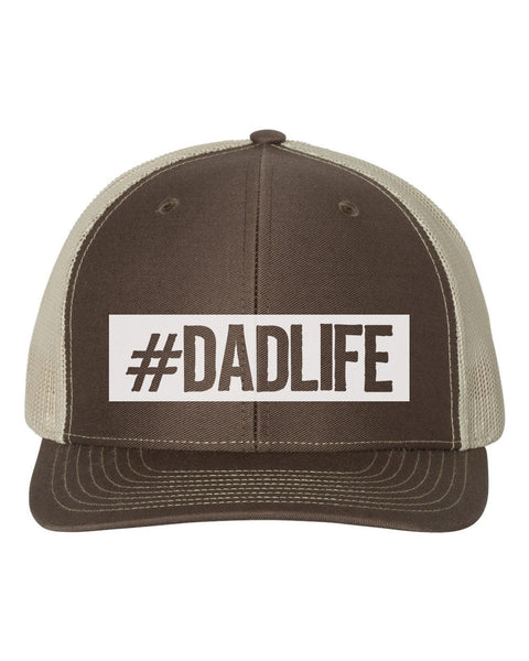 Dad Hat, #Dadlife, Father's Day Hat, Gift For Dad, Dad Apparel, Trucker Hat, Snapback, Adjustable, 10 Different Colors!, Dad Cap, White Text - Chase Me Tees LLC