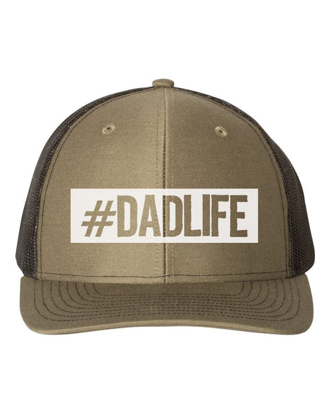 Dad Hat, #Dadlife, Father's Day Hat, Gift For Dad, Dad Apparel, Trucker Hat, Snapback, Adjustable, 10 Different Colors!, Dad Cap, White Text - Chase Me Tees LLC
