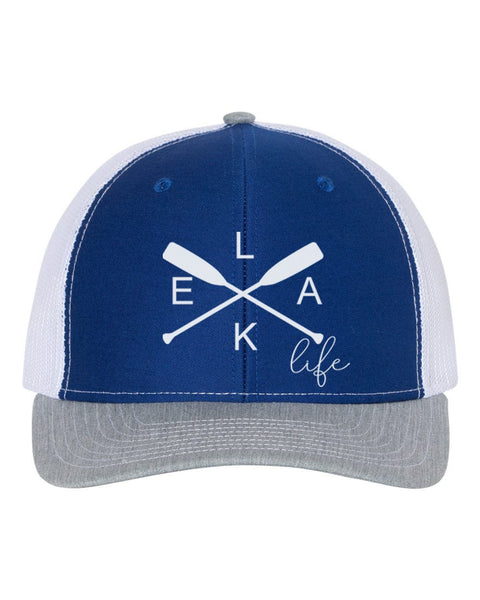 Lake Hat, Lake Life, Lake Cap, Summer Hat, Lake Lover, Snapback, Gift For Her, River Apparel, River Hat, Trucker Hat, Floating, White Text - Chase Me Tees LLC