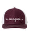 Imagine Hat, Imagine Arrow, Trucker Hat, Trendy Hats, Headwear, 10 Different Colors, Adjustable Snapback, Caps, Imagine Apparel, White Text - Chase Me Tees LLC