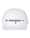 Imagine Hat, Imagine Arrow, Trucker Hat, Trendy Hats, Headwear, 10 Different Colors, Adjustable Snapback, Caps, Imagine Apparel, White Text - Chase Me Tees LLC