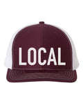 Local, Local Hat, Home Town, Native, Home Town Hat, Local Snapback, Trucker Hat, 10 Different Colors, Gift For Her, Coffee Cap, White text - Chase Me Tees LLC