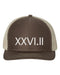 Marathon Hat, XXVI.II, 26.2 Hat, Trucker Hat, Adjustable Snapback, Running Hat, Gift For Runner, Excersize Cap, Athlete, White Text - Chase Me Tees LLC