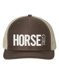Horse Girl, Horse Hat, Horse Girl Hat, Gift For Her, Snapback, Trucker Hat, Equestrian Apparel, Equestrian Hat, Mom Cap, Caps, White Text - Chase Me Tees LLC
