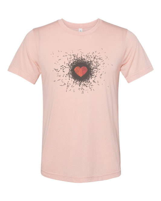 Love Music Fingerprint, Music Shirt, Sublimation T, Music Lover, Unisex Tee, Music Apparel, Gift For Him, Musician Shirt, Musical Tee - Chase Me Tees LLC