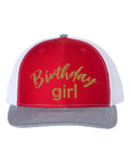 Birthday Hat, Birthday Girl Glitter, Birthday Girl Hat, Trucker Cap, Snapback, Gift For Her,  B-day Hat, Ladies B-day Hat, Adjustable, Bday - Chase Me Tees LLC