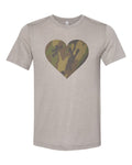 Camo Heart, Camo Shirt, Sublimation, Soft Bella T, Gift For Her, Camo Print, Heart Shirt, Mom Shirt, Camo Print Heart, Love, Unisex T - Chase Me Tees LLC