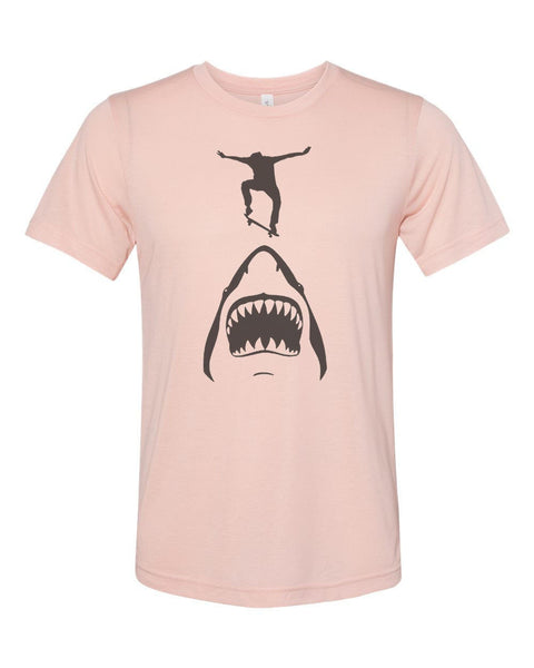 Skateboard Shirt, Skate Over Shark, Unisex, Sublimation T, Skateboard Apparel, Skate Life, Skating T-shirt, Gift For Skater, Skater Shirt - Chase Me Tees LLC