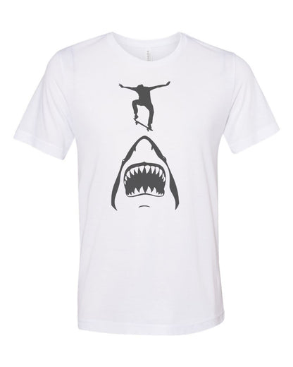 Skateboard Shirt, Skate Over Shark, Unisex, Sublimation T, Skateboard Apparel, Skate Life, Skating T-shirt, Gift For Skater, Skater Shirt - Chase Me Tees LLC