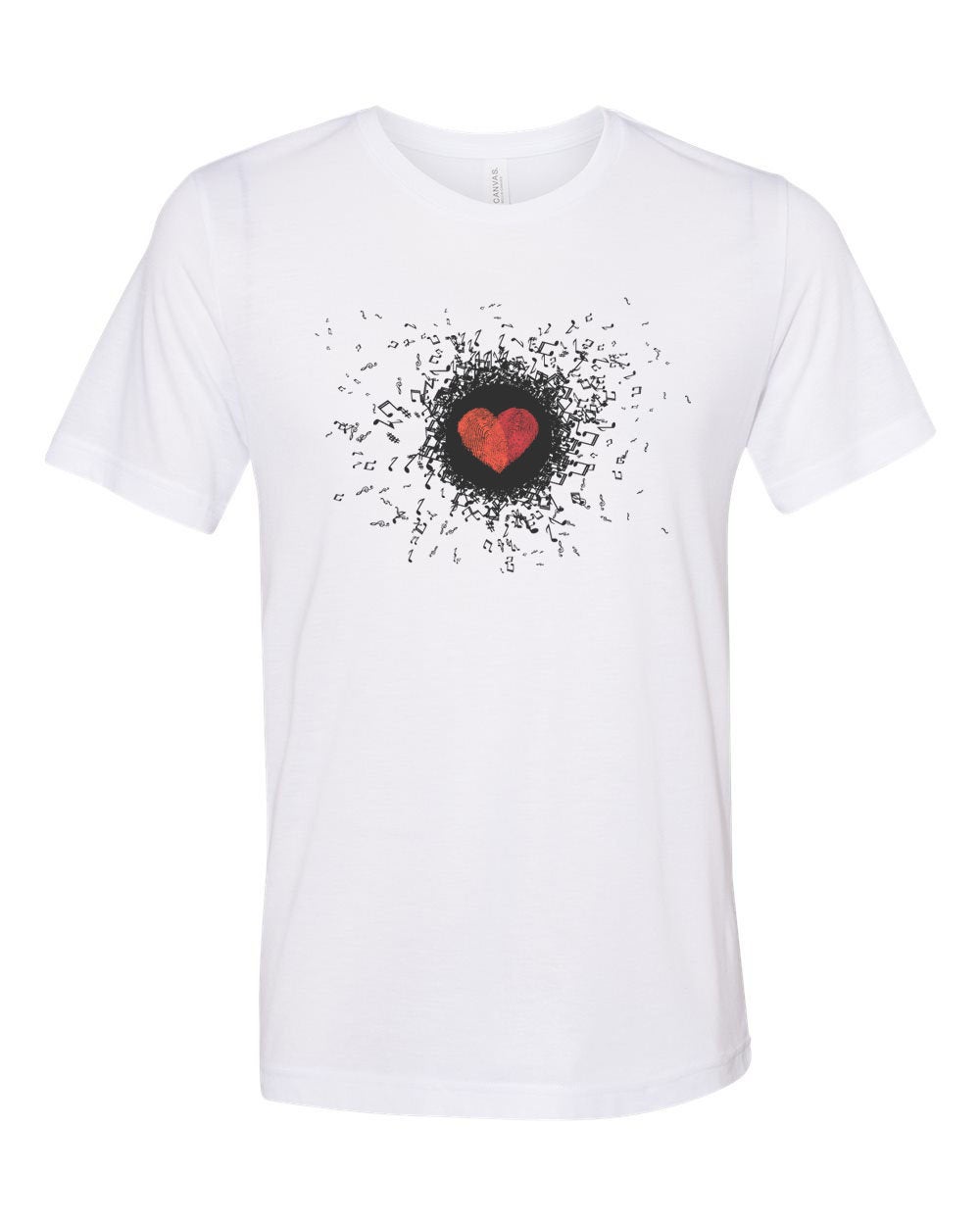 Love Music Fingerprint, Music Shirt, Sublimation T, Music Lover, Unisex Tee, Music Apparel, Gift For Him, Musician Shirt, Musical Tee - Chase Me Tees LLC