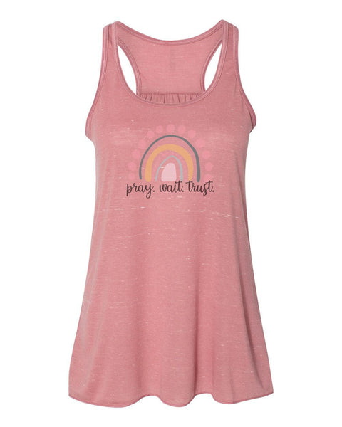 Racerback, Pray Wait Tust, Christian Tank Top, Religious, Bella Canvas, Sublimation, Trendy Tops, Ladies, Gift For Her, Workout Clothes - Chase Me Tees LLC