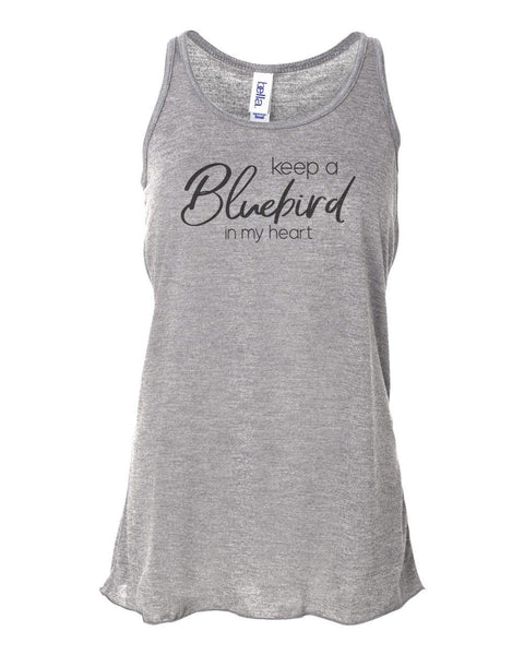 Country Tank Top, Keep A Bluebird In My Heart, Country Music Tank,  Workout Clothes, Soft Bella Canvas, Sublimation, Country Concert Tank - Chase Me Tees LLC