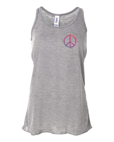 Peace Sign, Peace Tank Top, Racerback, Soft Bella Canvas, Sublimation, Racerback, Peace Shirt, Inspirational, Gift For Her, Racerback Tank - Chase Me Tees LLC