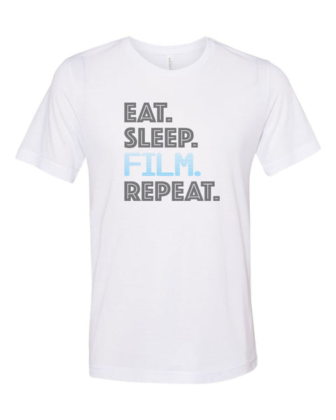 Film School, Eat Sleep Film Repeat, Movie Director Shirt, Film Maker, Unisex, Sublimation T, Director Tee, Gift For Her, Videographer - Chase Me Tees LLC