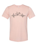 Bicycle Heartbeat, Bicycle Shirt, Unisex, Sublimation T, Cyclist Shirt, Biker Tee, Bike Rider, Biking Shirt, Bicycle Apparel, Gift For Her - Chase Me Tees LLC