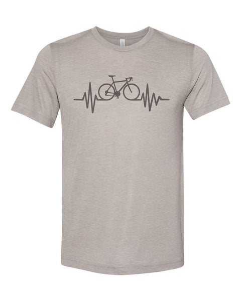 Bicycle Heartbeat, Bicycle Shirt, Unisex, Sublimation T, Cyclist Shirt, Biker Tee, Bike Rider, Biking Shirt, Bicycle Apparel, Gift For Her - Chase Me Tees LLC
