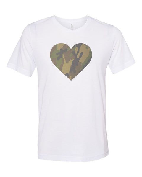 Camo Heart, Camo Shirt, Sublimation, Soft Bella T, Gift For Her, Camo Print, Heart Shirt, Mom Shirt, Camo Print Heart, Love, Unisex T - Chase Me Tees LLC