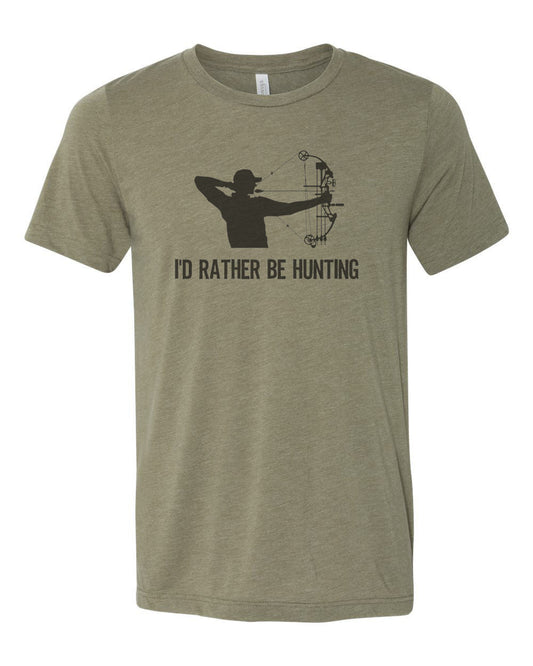 Hunting Shirt, I'd Rather Be Hunting, Bow Hunting Shirt, Unisex, Sublimation T, Hunting And Fishing, Father's Day Gift, Gift For Dad, Huntin - Chase Me Tees LLC