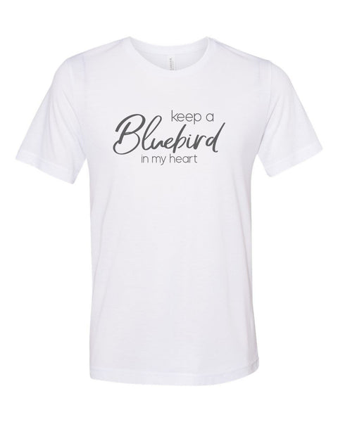 Keep A Bluebird In My Heart, Country Music Tee, Sublimation T, Gift For Her, Country Concert Shirt, Country Festival, Soft Bella T, Music - Chase Me Tees LLC