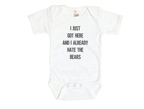 Packers Onesie, I Just Got Here And I Already Hate The Bears, Lions Football, Vikings Onesie, Lions Onesie, Green Bay Onesie, Packers Baby - Chase Me Tees LLC