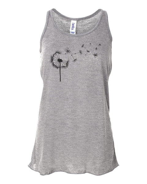Dandelion Tank, Dandelion, Soft Bella Canvas, Racerback, Muscle Tank, Workout Top, Gift For Her, Gym Tank, Sublimation, Dandelion Racerback - Chase Me Tees LLC