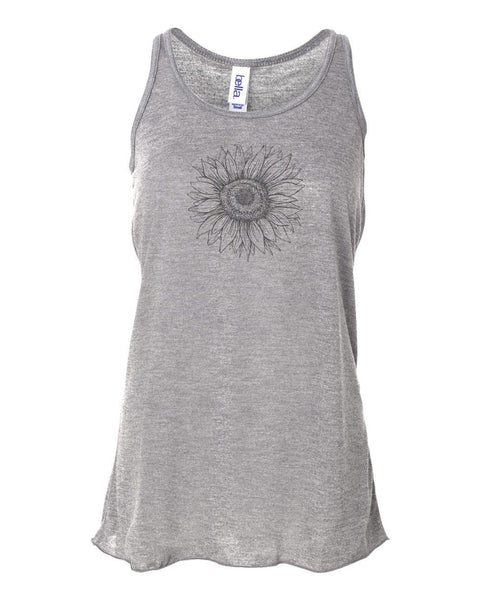 Sunflower Tank Top, Racerback, Sunflower Lover, Nature Tank, Racerback Tank Top, Sublimation, Workout Top, Soft Bella Tank, Gift For Her - Chase Me Tees LLC