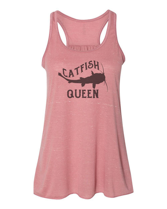 Racerback, Catfish Queen, Women's Fishing, Bella Canvas, Sublimation, Ladies Fishing Shirt, Fishing Tank Top, Fishing Racerback, Catfish - Chase Me Tees LLC