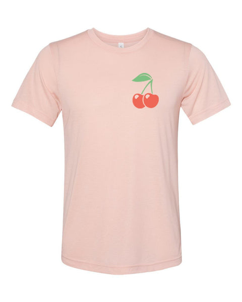 Cherry Shirt, Cherry Pocket, Unisex, Soft Bella Canvas, Sublimation, Cherry Lover, Cherries, Gift For Her, Fruit, Foodie, Cherry Apparel - Chase Me Tees LLC