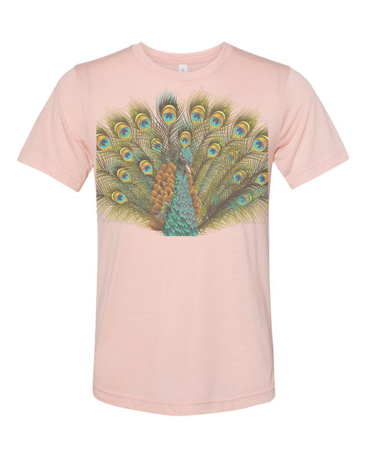 Peacock Shirt, Peacock Portrait, Unisex, Soft Bella Canvas, Vintage T, Retro, Gift For Her, Peacock Lover, Bird Shirt, Peacock Apparel - Chase Me Tees LLC