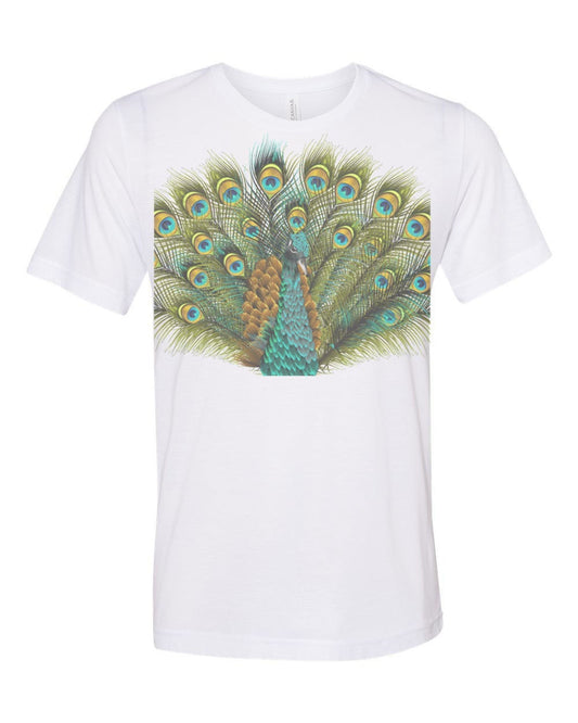 Peacock Shirt, Peacock Portrait, Unisex, Soft Bella Canvas, Vintage T, Retro, Gift For Her, Peacock Lover, Bird Shirt, Peacock Apparel - Chase Me Tees LLC