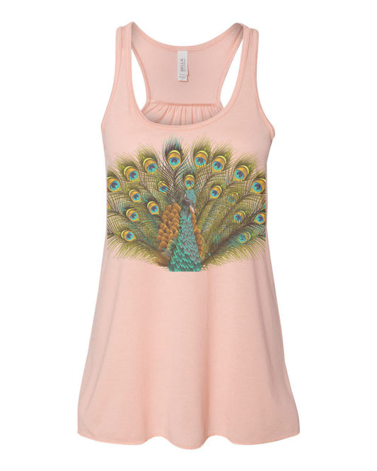 Peacock Tank Top, Racerback, Peacock Portrait, Soft Bella Canvas, Sublimation, Racerback, Peacock Shirt, Bird Lover, Racerback Tank, Peacock - Chase Me Tees LLC