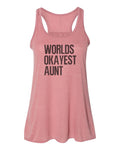 Auntie Tank Top, Worlds Okayest Aunt, Aunt Racerback, Soft Bella Canvas, Sublimation, Racerback, Aunt Life, Gift For Aunt, Racerback Tank - Chase Me Tees LLC
