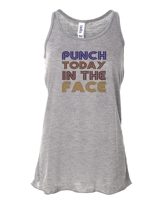 Women's Boxing Tank, Punch Today In The Face, Boxing Racerback, Muscle Tank, Soft Bella Canvas, Boxing Apparel, Workout Clothes, Gym Tank - Chase Me Tees LLC