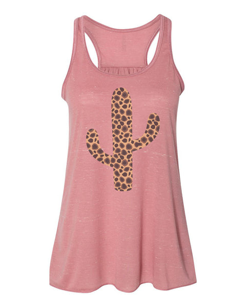 Cactus Tank Top, Leopard Cactus, Soft Bella Tank, Racerback, Cactus Shirt, Muscle Tank, Workout Shirt, Leopard Print, Leopard Tee, Gym Top - Chase Me Tees LLC