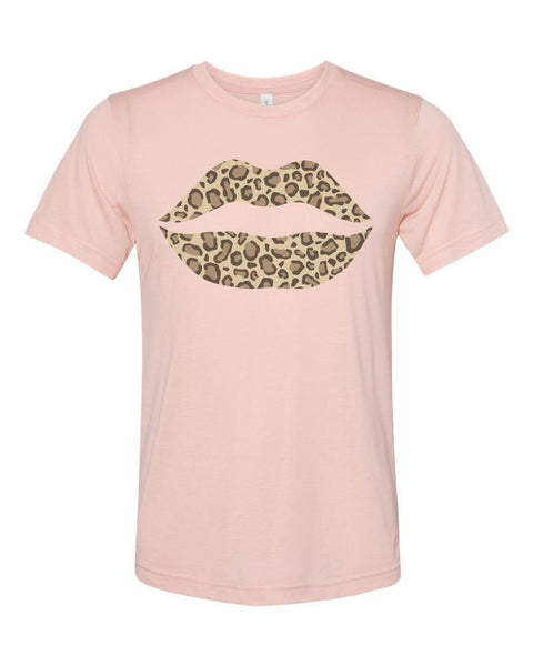 Leopard Lips, Leopard Kiss Shirt, Soft Bella Tee, Leopard Shirt, Gift For Her, Trendy Shirts, Mom Shirt, Leopard Lips Shirt, Leopard Print - Chase Me Tees LLC