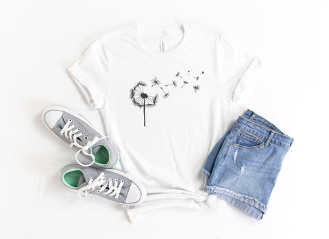 Dandelion Shirt, Dandelion, Unisex, Soft Bella Canvas, Sublimation, Gift For Her, Boutique Shirt, Gift For Mom, Dandelion Tee, Flower Lover - Chase Me Tees LLC