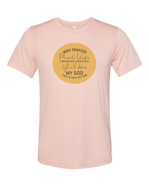 Christian Shirt, Way Maker, Miracle Worker, Promise Keeper, Light In The Darkness, Unisex Tee, Christian Apparel, Praise & Worship, Worship - Chase Me Tees LLC