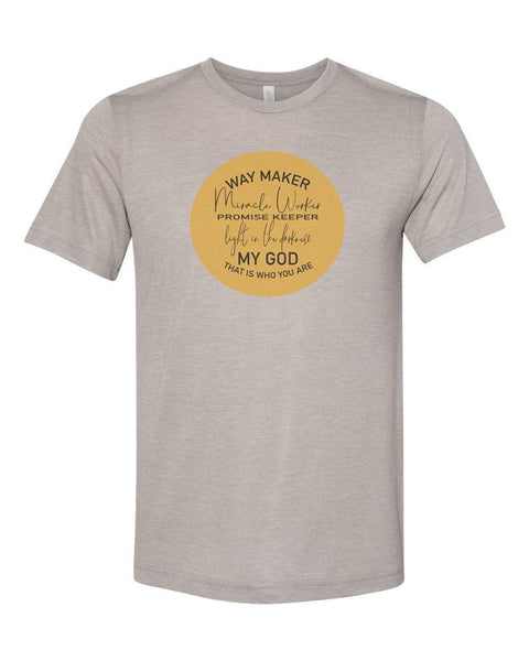 Christian Shirt, Way Maker, Miracle Worker, Promise Keeper, Light In The Darkness, Unisex Tee, Christian Apparel, Praise & Worship, Worship - Chase Me Tees LLC