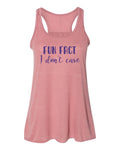 I Don't Care Tank Top, Fun Fact I Don't Care, Racerback, Muscle Tank, Soft Bella Canvas, Workout Top, Women's Racerback, Gift For Her, Gym T - Chase Me Tees LLC