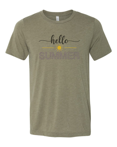 Hello Summer, Summer T, Unisex, Soft Bella Canvas, Sublimation, Summer Apparel, Gift For Her, Seasons, Summer Shirt, I Love Summer, Summer - Chase Me Tees LLC