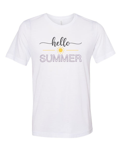 Hello Summer, Summer T, Unisex, Soft Bella Canvas, Sublimation, Summer Apparel, Gift For Her, Seasons, Summer Shirt, I Love Summer, Summer - Chase Me Tees LLC