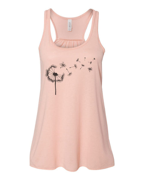 Dandelion Tank, Dandelion, Soft Bella Canvas, Racerback, Muscle Tank, Workout Top, Gift For Her, Gym Tank, Sublimation, Dandelion Racerback - Chase Me Tees LLC