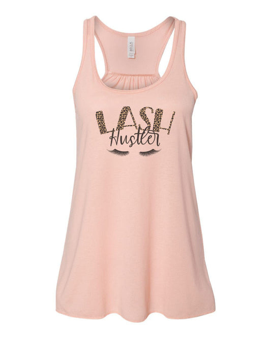 Lash Hustler, Lash Tank, Racerback, Soft Bella Canvas, Lashes, Ladies Tee, Gift For Her, Sublimation Tee, Eye Lash Shirt, Eye Lashes, Tank - Chase Me Tees LLC